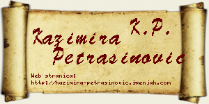 Kazimira Petrašinović vizit kartica